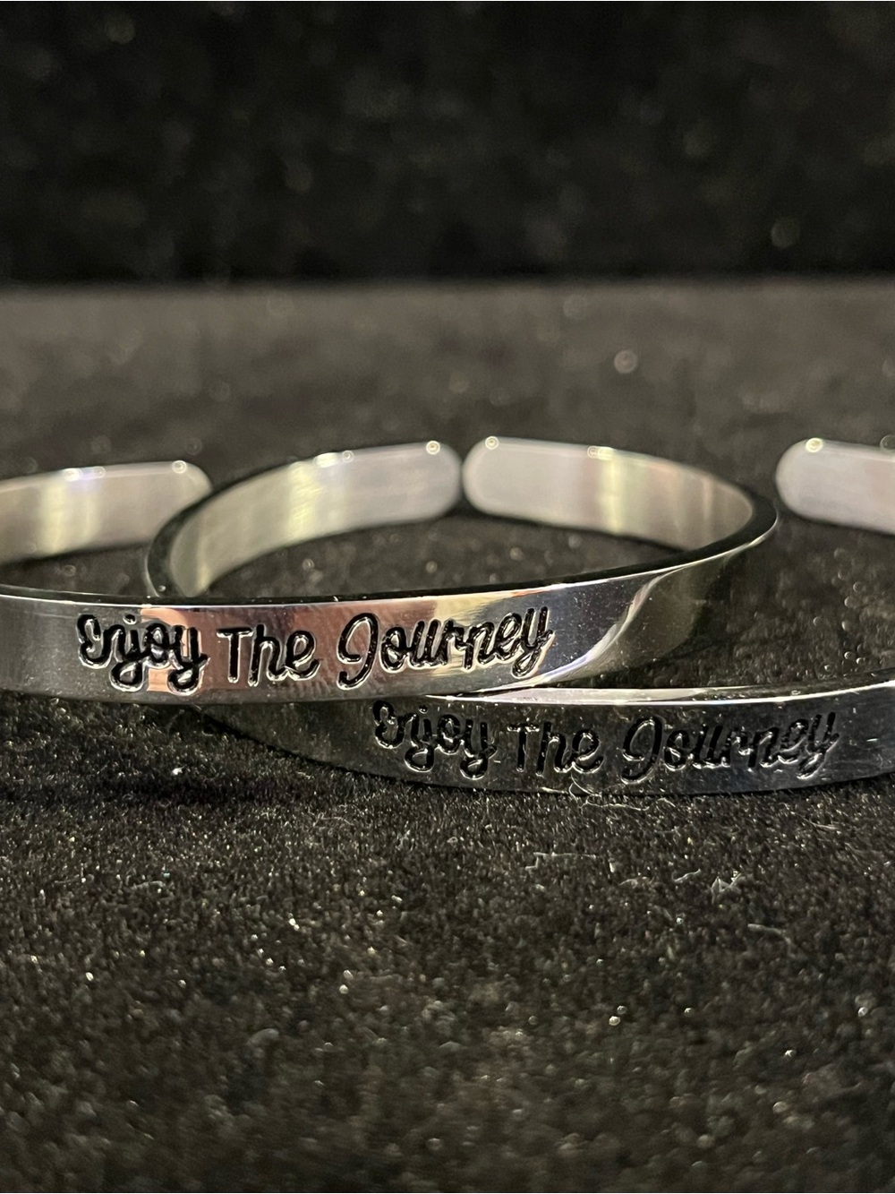 Silver 'Enjoy The Journey' Cuff Friendship Bracelet Motivational Women’s Jewelry